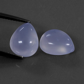 7.03 ct Blue Chalcedony Stone, Natural Chalcedony in Pear Cabochon Shape for Sale