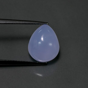 5.25 ct Blue Chalcedony Stone, Natural Chalcedony in Pear Cabochon Shape for Sale
