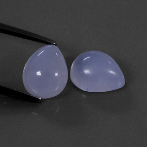 5.50 ct Blue Chalcedony Stone, Natural Chalcedony in Pear Cabochon Shape for Sale