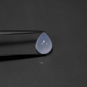 1.97 ct Blue Chalcedony Stone, Natural Chalcedony in Pear Cabochon Shape for Sale