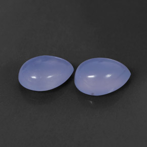 3.40 ct Blue Chalcedony Gemstone, Chalcedony Gem in Pear Cabochon Shape for Sale.