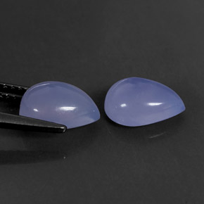 Chalcedony Gemstone in 9.1 x 6.9 mm Size for Sale, Chalcedony Stone in Lavender Blue Color