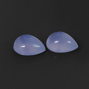 2.34 ct Blue Chalcedony Gemstone, Chalcedony Gem in Pear Cabochon Shape for Sale.