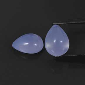 2.34 ct Blue Chalcedony Stone, Natural Chalcedony in Pear Cabochon Shape for Sale