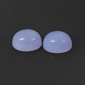 3.72 ct Blue Chalcedony Gemstone, Chalcedony Gem in Oval Cabochon Shape for Sale.