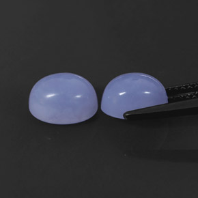 Chalcedony Gemstone in 8.2 x 6.3 mm Size for Sale, Chalcedony Stone in Lavender Blue Color