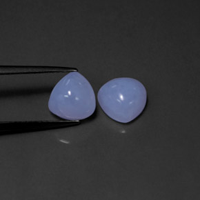 4.01 ct Blue Chalcedony Stone, Natural Chalcedony in Trillion Cabochon Shape for Sale