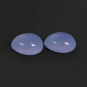 4.03 ct Blue Chalcedony Gemstone, Chalcedony Gem in Pear Cabochon Shape for Sale.