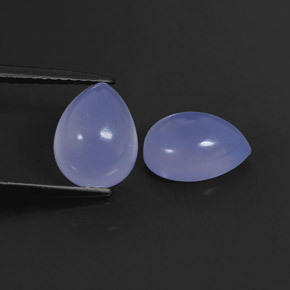 4.03 ct Blue Chalcedony Stone, Natural Chalcedony in Pear Cabochon Shape for Sale