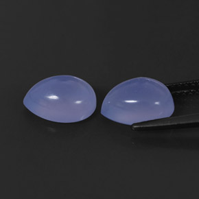 Chalcedony Gemstone in 9.2 x 7 mm Size for Sale, Chalcedony Stone in Lavender Blue Color