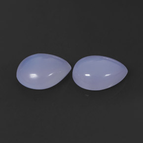 4.40 ct Blue Chalcedony Gemstone, Chalcedony Gem in Pear Cabochon Shape for Sale.