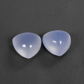9.35 ct Blue Chalcedony Gemstone, Chalcedony Gem in Trillion Cabochon Shape for Sale.