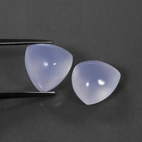 9.35 ct Blue Chalcedony Stone, Natural Chalcedony in Trillion Cabochon Shape for Sale