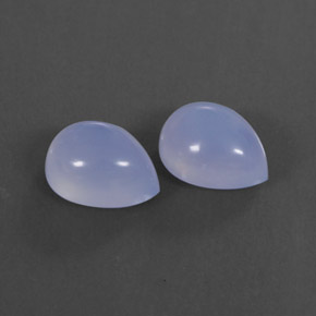 5.80 ct Blue Chalcedony Gemstone, Chalcedony Gem in Pear Cabochon Shape for Sale.