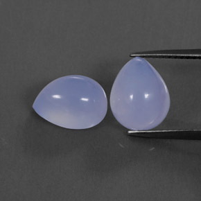 5.80 ct Blue Chalcedony Stone, Natural Chalcedony in Pear Cabochon Shape for Sale