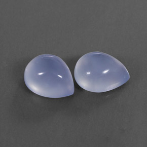 5.65 ct Blue Chalcedony Gemstone, Chalcedony Gem in Pear Cabochon Shape for Sale.