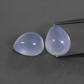 5.65 ct Blue Chalcedony Stone, Natural Chalcedony in Pear Cabochon Shape for Sale
