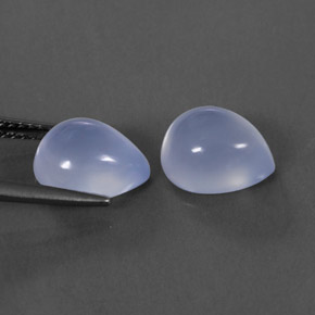 Chalcedony Gemstone in 10 x 8 mm Size for Sale, Chalcedony Stone in Lavender Blue Color