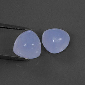 7.50 ct Blue Chalcedony Stone, Natural Chalcedony in Trillion Cabochon Shape for Sale