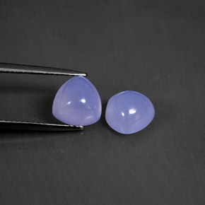 4.56 ct Blue Chalcedony Stone, Natural Chalcedony in Trillion Cabochon Shape for Sale