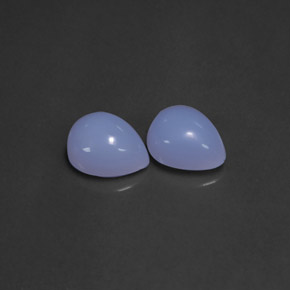 5.02 ct Blue Chalcedony Gemstone, Chalcedony Gem in Pear Cabochon Shape for Sale.