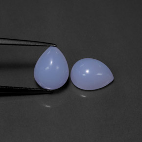 5.02 ct Blue Chalcedony Stone, Natural Chalcedony in Pear Cabochon Shape for Sale