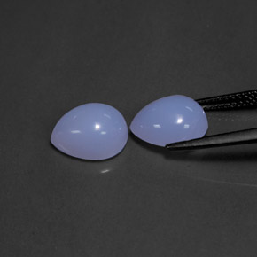 Chalcedony Gemstone in 10 x 8 mm Size for Sale, Chalcedony Stone in Lavender Blue Color