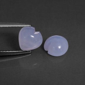 2.51 ct Blue Chalcedony Gemstone, Chalcedony Gem in Heart Cabochon Shape for Sale.