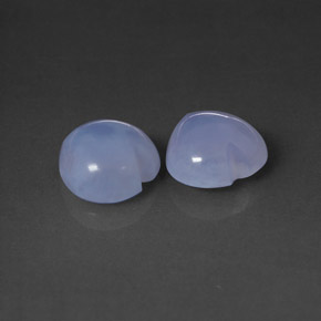 3.31 ct Blue Chalcedony Stone, Natural Chalcedony in Heart Cabochon Shape for Sale