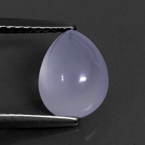1.74 ct Blue Chalcedony Stone, Natural Chalcedony in Pear Cabochon Shape for Sale