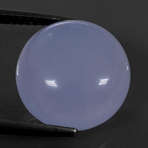8.58 ct Blue Chalcedony Stone, Natural Chalcedony in Round Cabochon Shape for Sale