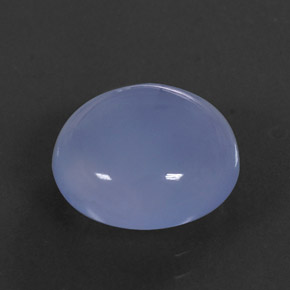 5.76 ct Blue Chalcedony Gemstone, Chalcedony Gem in Round Cabochon Shape for Sale.