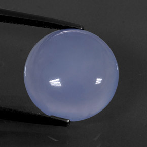 5.76 ct Blue Chalcedony Stone, Natural Chalcedony in Round Cabochon Shape for Sale