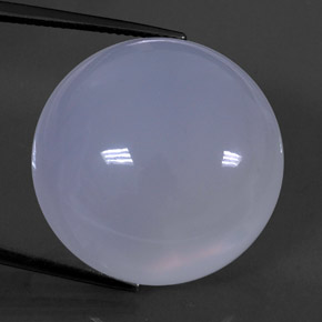 50.66 ct Blue Chalcedony Stone, Natural Chalcedony in Round Cabochon Shape for Sale