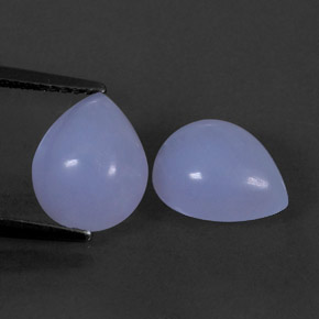 5.00 ct Blue Chalcedony Stone, Natural Chalcedony in Pear Cabochon Shape for Sale