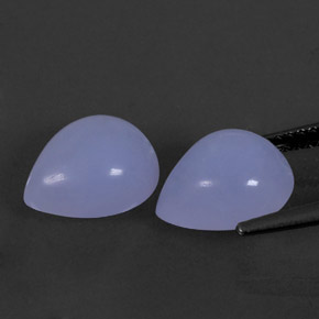 Chalcedony Gemstone in 10.1 x 8.1 mm Size for Sale, Chalcedony Stone in Lavender Blue Color