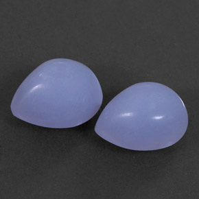 5.22 ct Blue Chalcedony Gemstone, Chalcedony Gem in Pear Cabochon Shape for Sale.