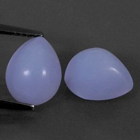 5.22 ct Blue Chalcedony Stone, Natural Chalcedony in Pear Cabochon Shape for Sale