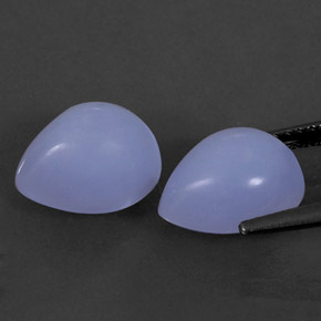 Chalcedony Gemstone in 9.9 x 8.1 mm Size for Sale, Chalcedony Stone in Lavender Blue Color