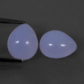 7.67 ct Blue Chalcedony Stone, Natural Chalcedony in Pear Cabochon Shape for Sale