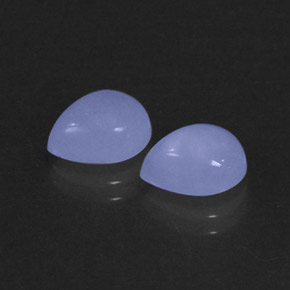 3.69 ct Blue Chalcedony Gemstone, Chalcedony Gem in Pear Cabochon Shape for Sale.