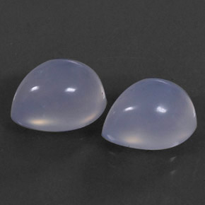 6.29 ct Blue Chalcedony Gemstone, Chalcedony Gem in Pear Cabochon Shape for Sale.