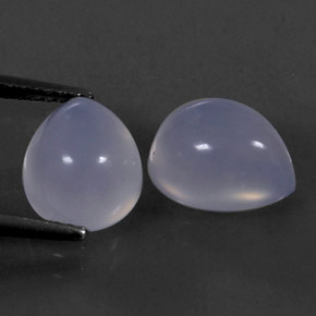 6.29 ct Blue Chalcedony Stone, Natural Chalcedony in Pear Cabochon Shape for Sale