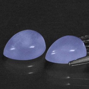 Chalcedony Gemstone in 9 x 7.1 mm Size for Sale, Chalcedony Stone in Lavender Blue Color