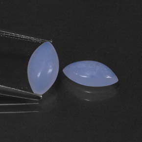 1.88 ct Blue Chalcedony Stone, Natural Chalcedony in Marquise Cabochon Shape for Sale