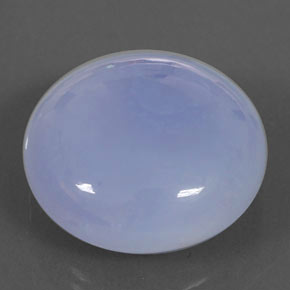 28.22 ct Blue Chalcedony Gemstone, Chalcedony Gem in Round Cabochon Shape for Sale.