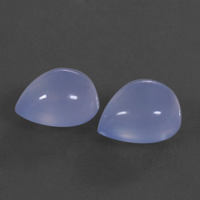 7.61 ct Blue Chalcedony Gemstone, Chalcedony Gem in Pear Cabochon Shape for Sale.