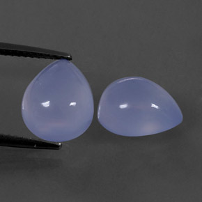 7.61 ct Blue Chalcedony Stone, Natural Chalcedony in Pear Cabochon Shape for Sale