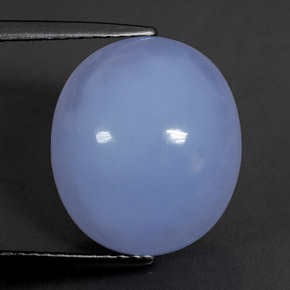 9.31 ct Blue Chalcedony Stone, Natural Chalcedony in Oval Cabochon Shape for Sale