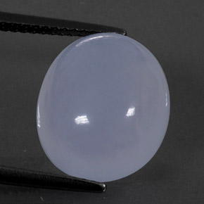 8.88 ct Blue Chalcedony Stone, Natural Chalcedony in Oval Cabochon Shape for Sale